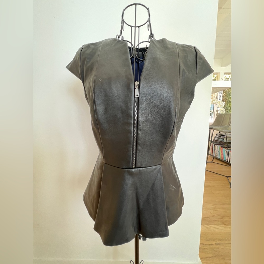 Elie Tahari lamb leather top